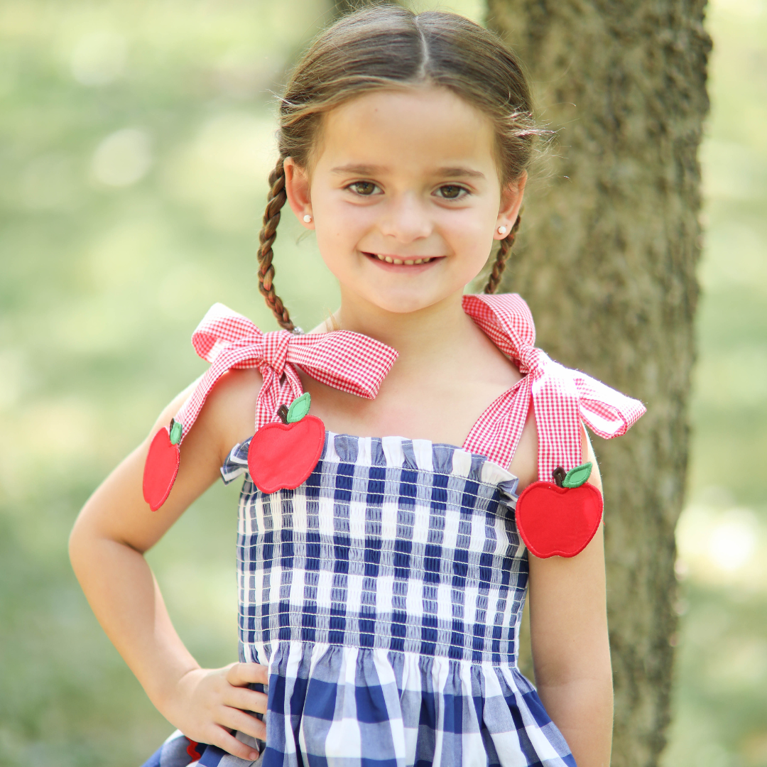 Smocked Apple Tie Strap Bloomer Set
