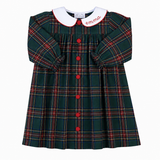 Christmas Green Tartan Button Dress