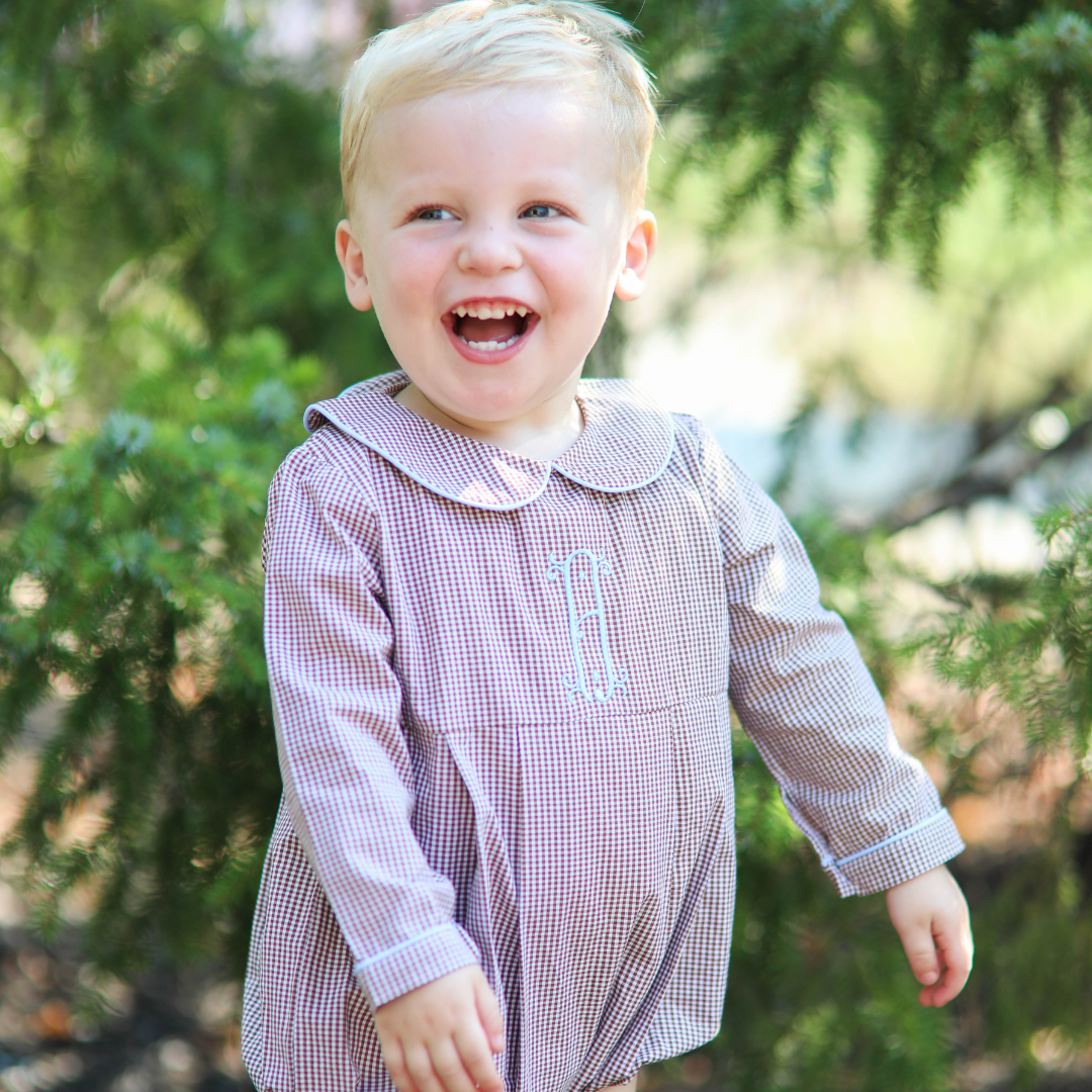Autumn Brown Gingham Bubble