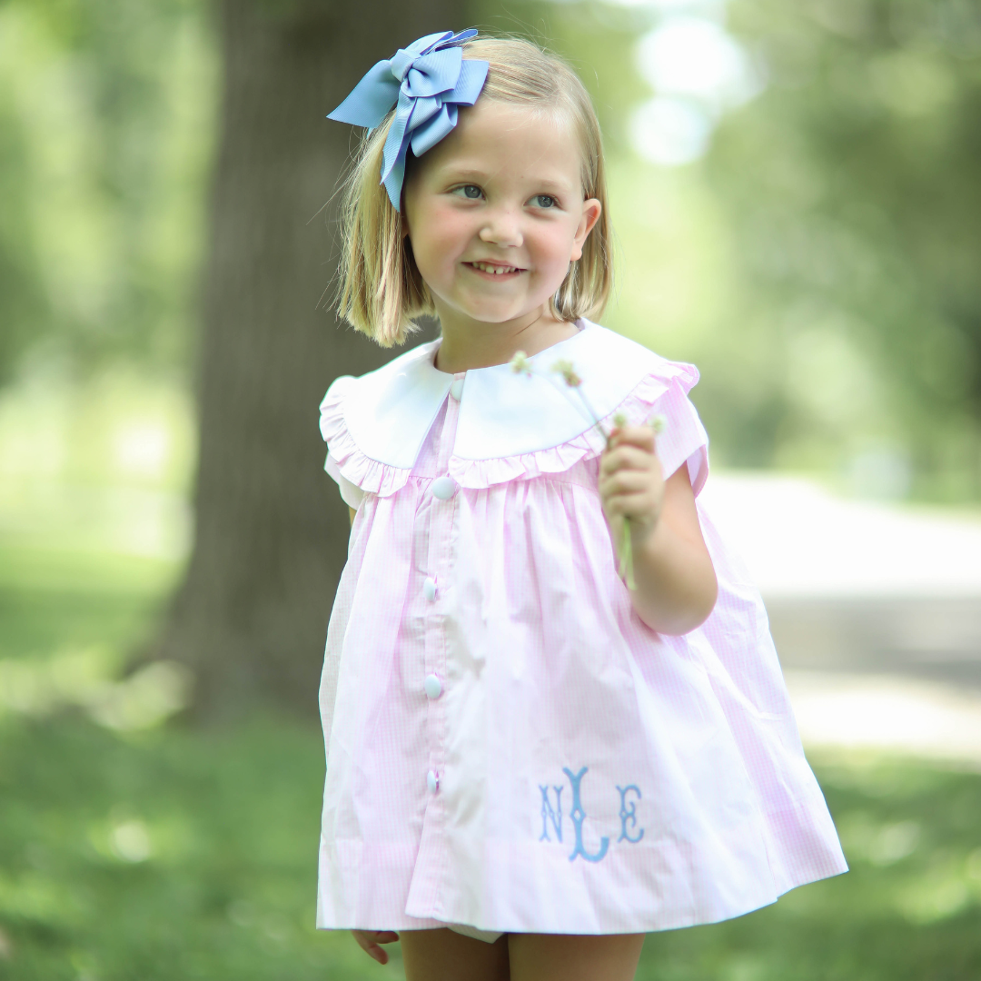 Pink Gingham Bloomer Set