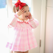 Pink Gingham Heart Swing Set