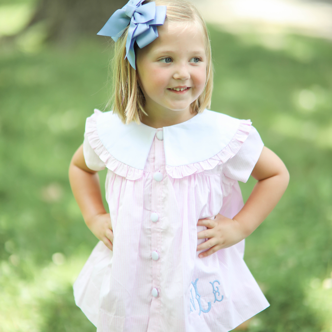 Pink Gingham Bloomer Set