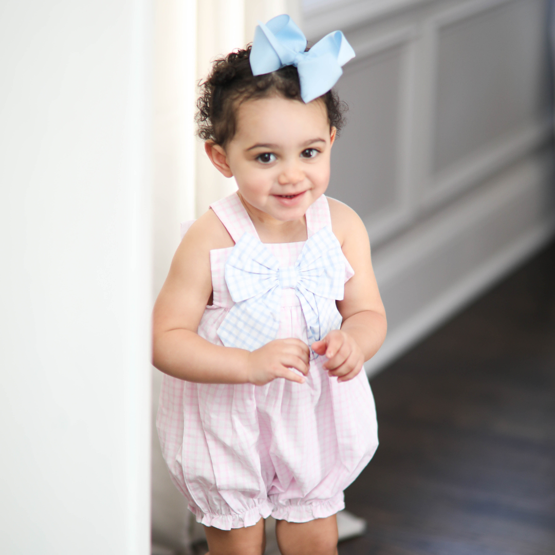 Plaid Bow Bubble Sunsuit