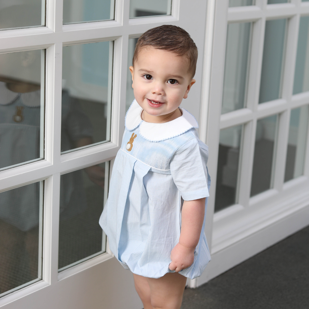 Easter Blue Gingham Bunny Bubble