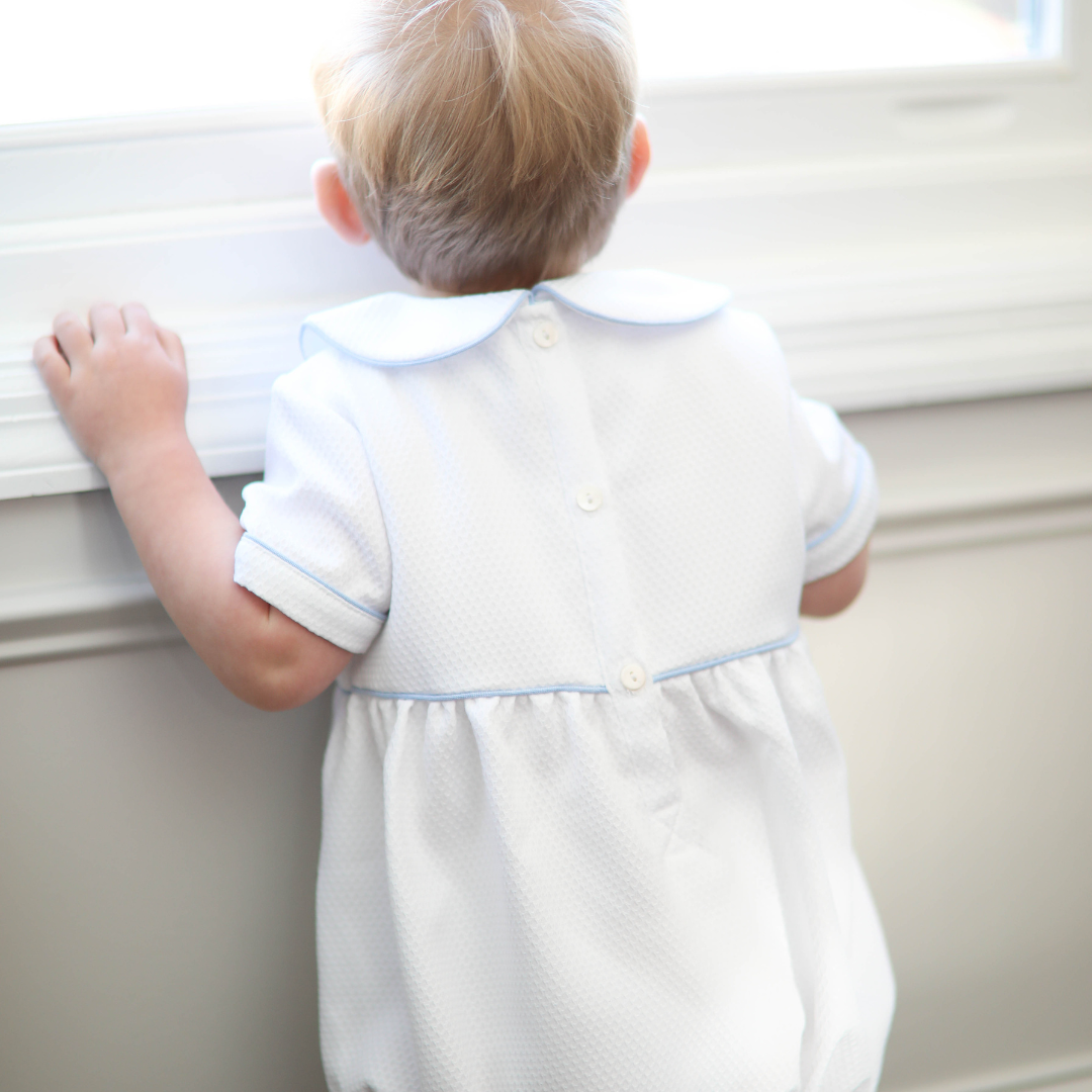 White & Blue Honeycomb Boy Bubble