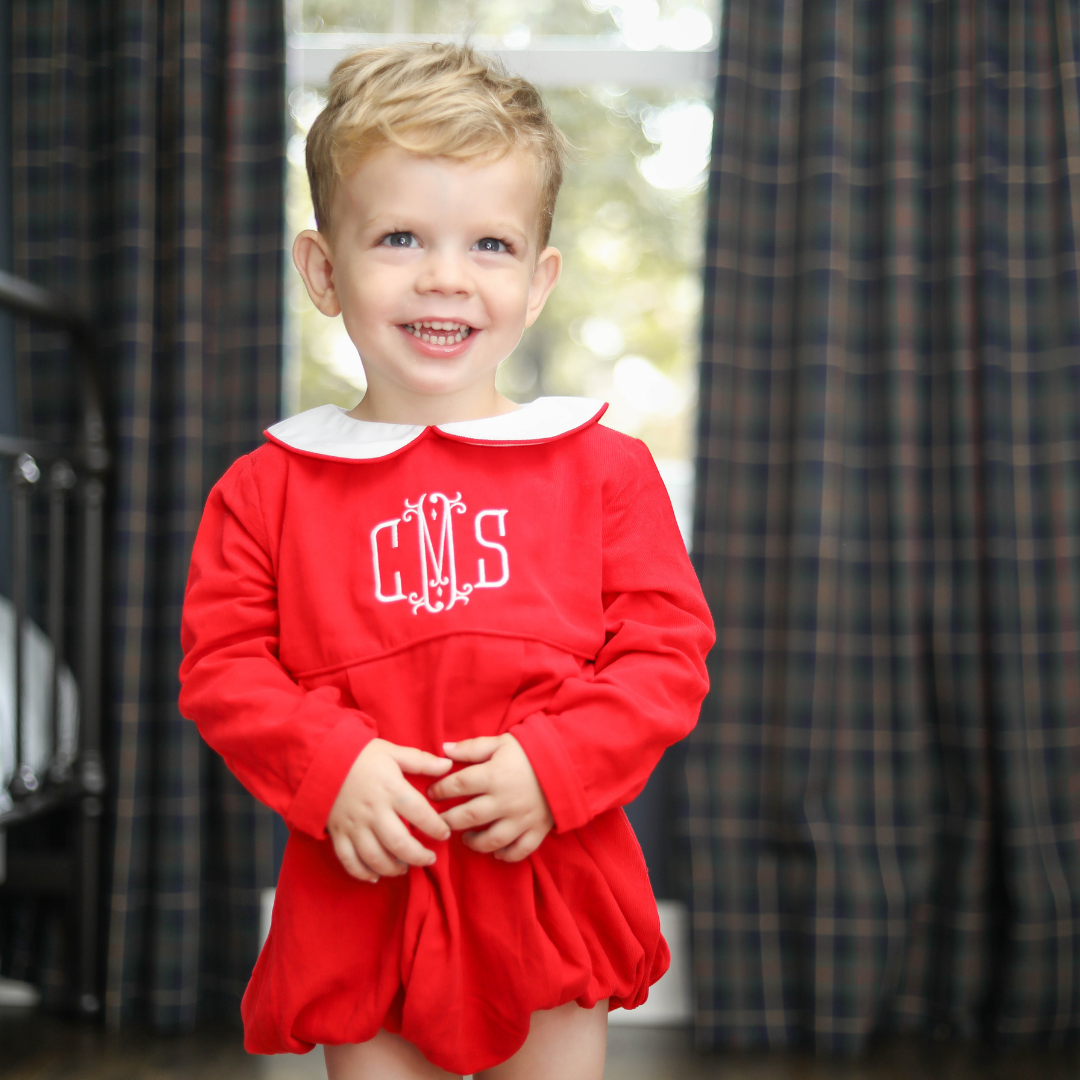 Valentine's Day Red Corduroy Unisex Bubble