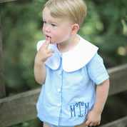 Blue Gingham Bloomer Set