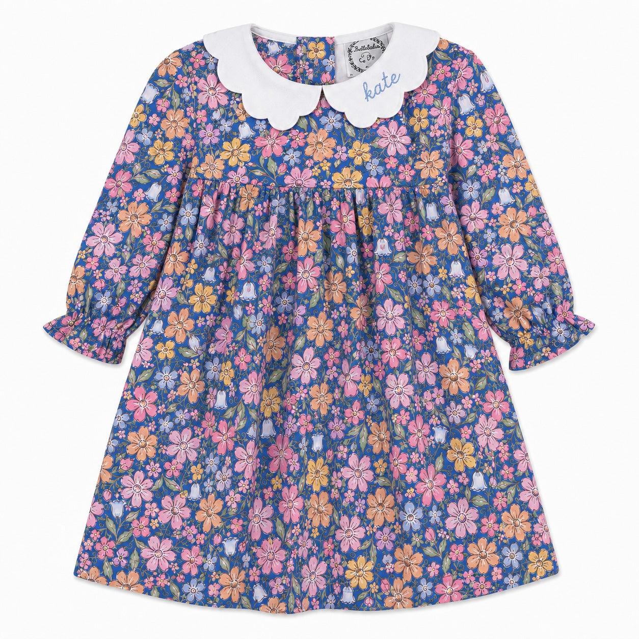 Girls Navy Floral Dress