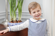 Navy Gingham Shortall