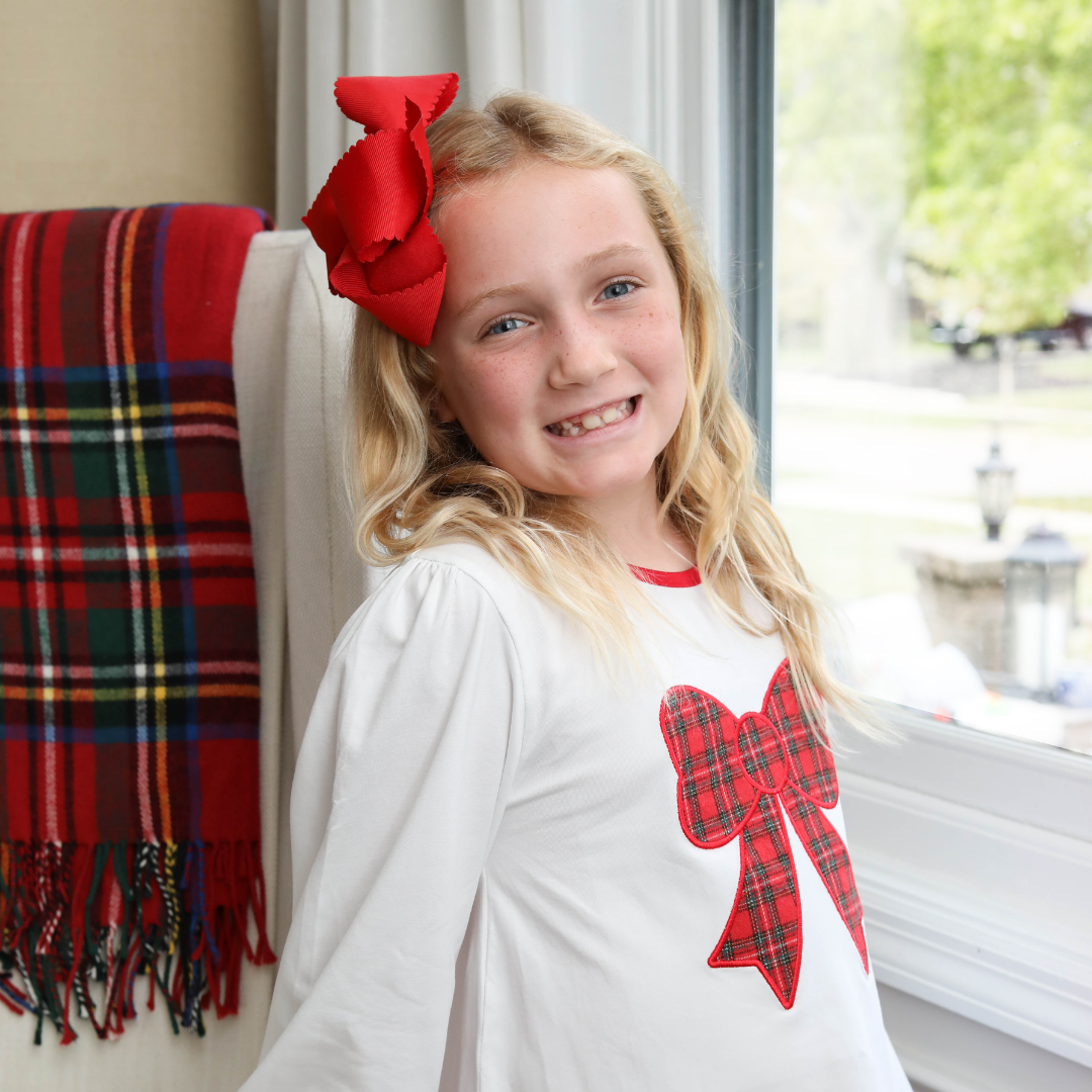 red bow christmas jumper