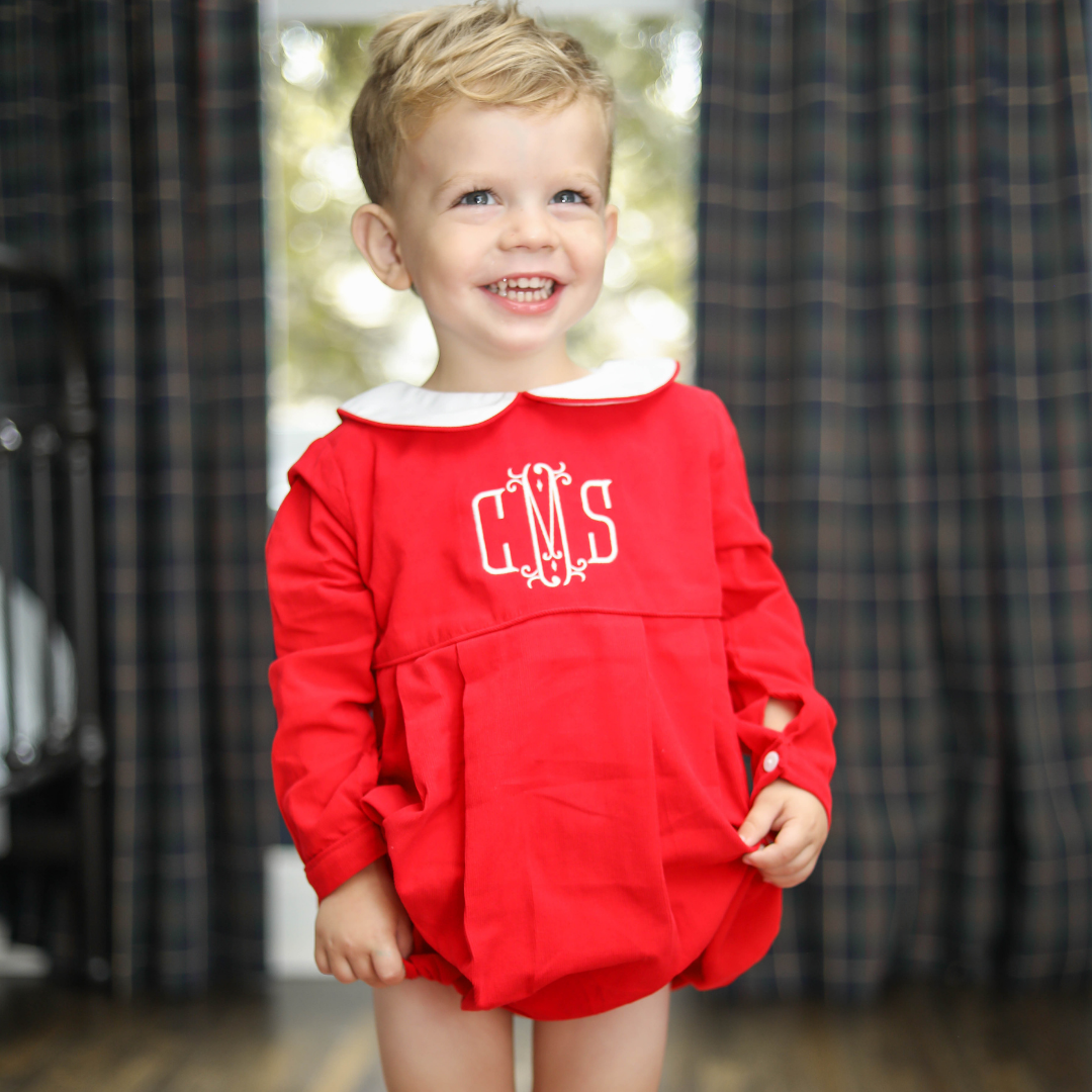 Valentine's Day Red Corduroy Unisex Bubble
