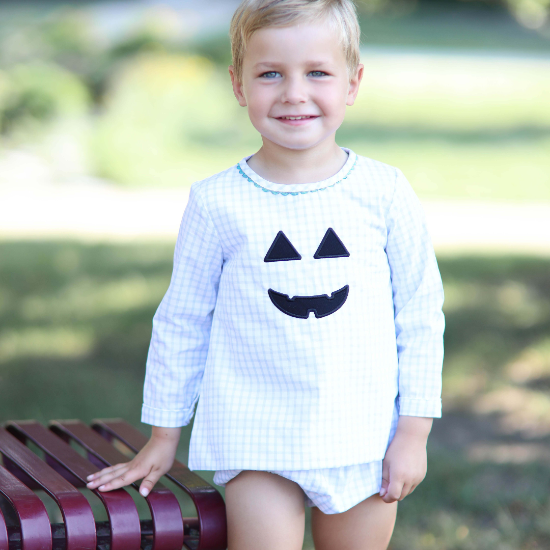 Blue Boo-Tastic Jack-O-Lantern Bloomer Set