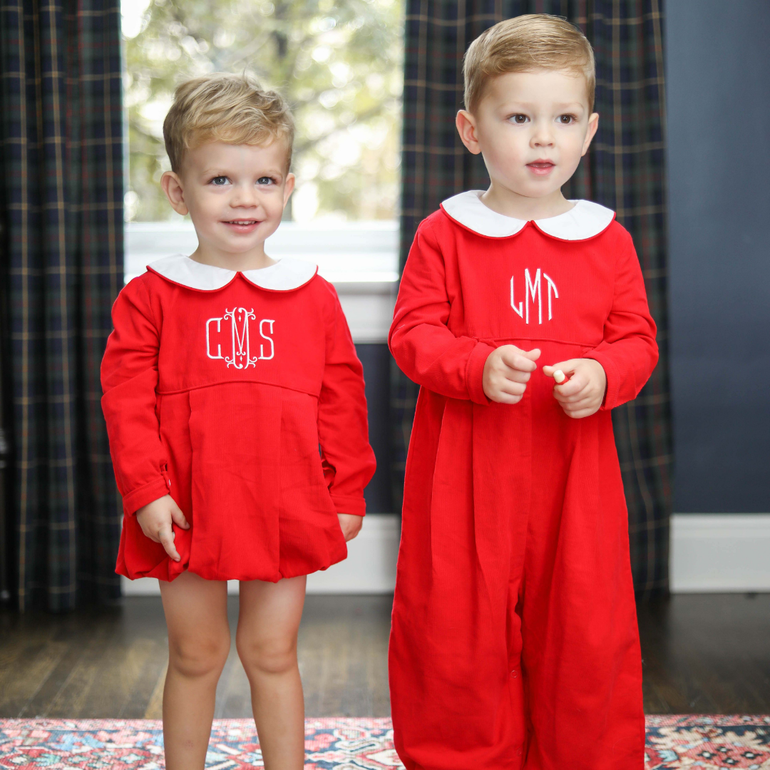 Valentine's Day Red Corduroy Unisex Bubble