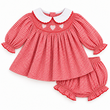 Red Gingham Heart Smocked Swing Set