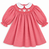 Red Gingham Heart Smocked Dress