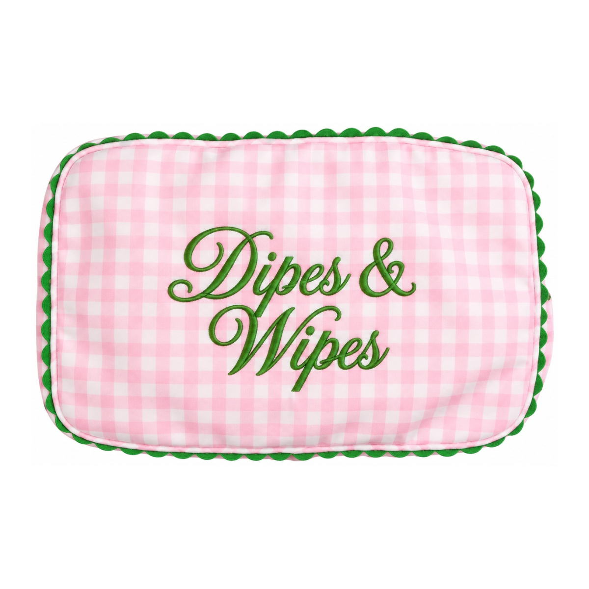 Dipes & Wipes Pink Gingham Pouch