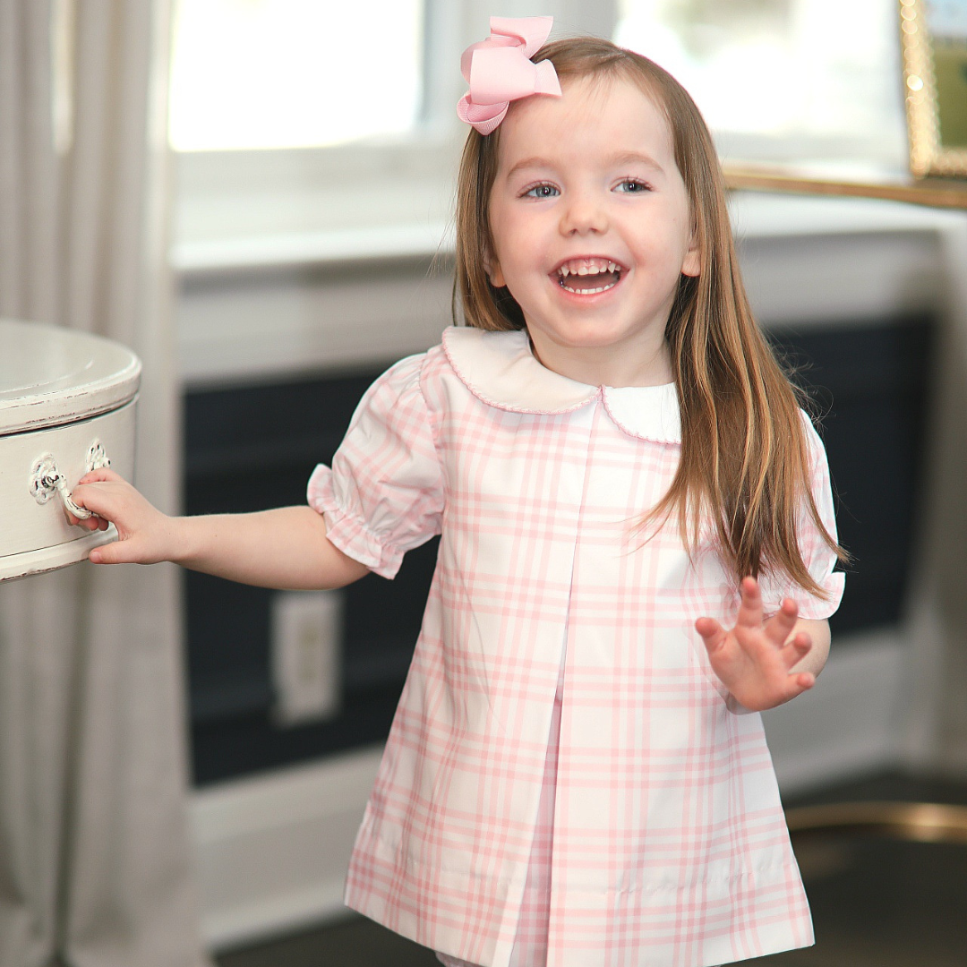 Pink Windowpane Swing Set