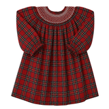 Christmas Red Tartan Smocked Dress
