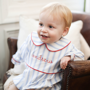 Blue Ticking Striped Bubble