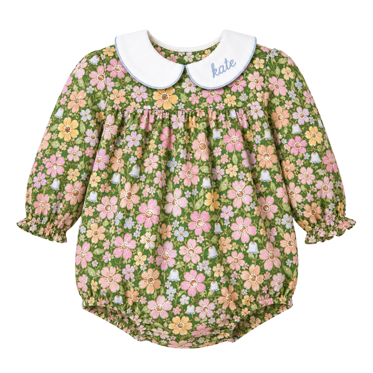 Girls Green Floral Bubble