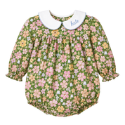 Girls Green Floral Bubble