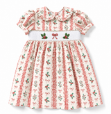 Christmas Smocked Holly Dress