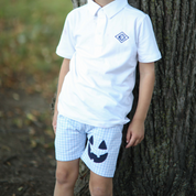 Blue Boo-Tastic Jack-O-Lantern Shorts