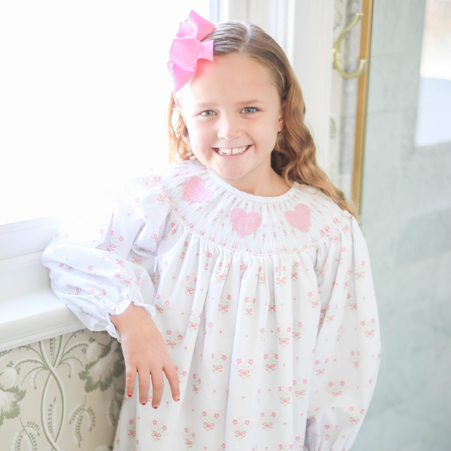 Floral Smocked Heart Dress