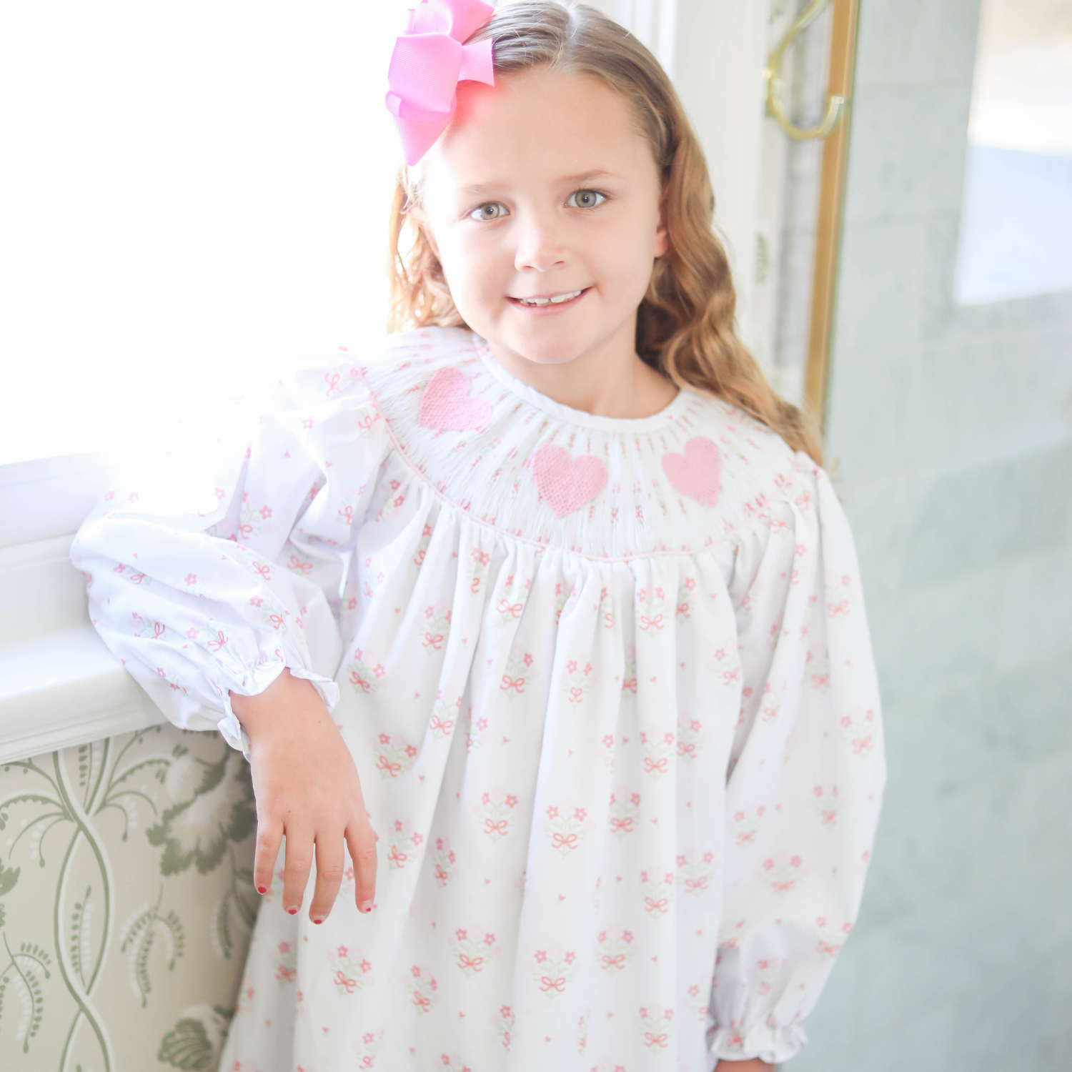 Floral Smocked Heart Dress