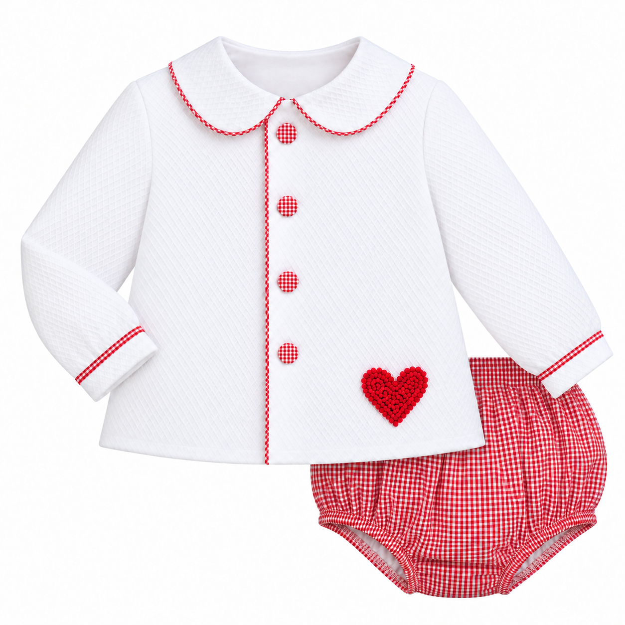 Gingham Boys Swing Set with Hearts