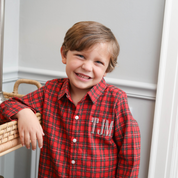 Christmas Plaid Button-Down Shirt