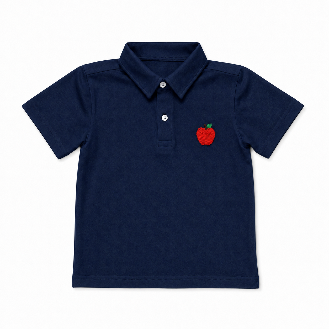Back to School Navy Apple Polo