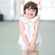 Pink Rosebud & Plaid Sleeveless Bubble