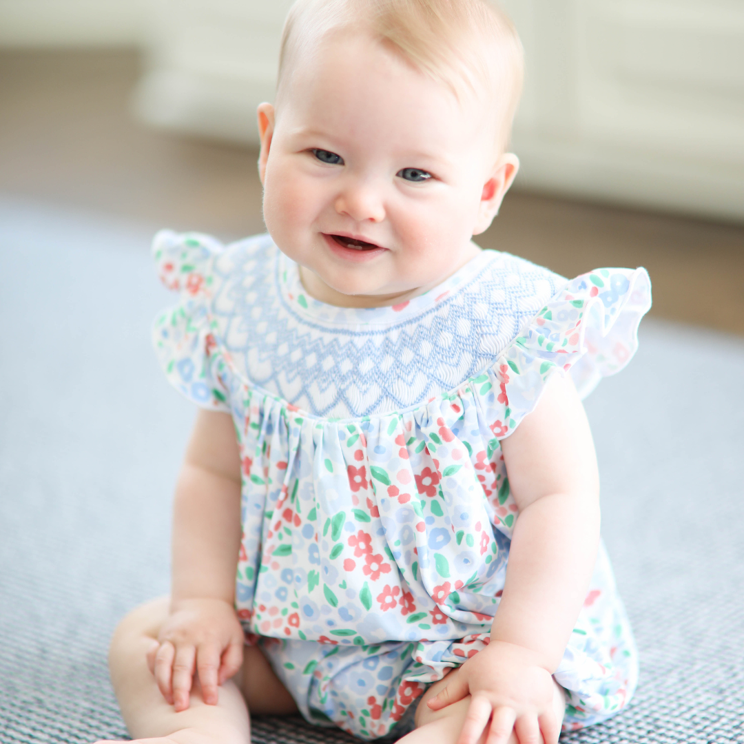 Annie Smocked Floral Bubble