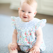 Annie Smocked Floral Bubble