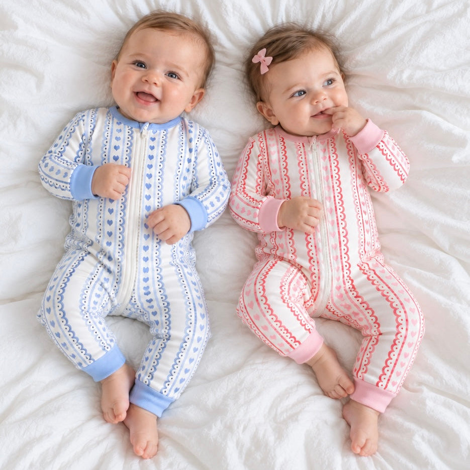 Valentine's Day Blue Hearts Zippy Loungewear