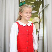 Girls Peter Pan White  Scalloped Collar Knit Shirt