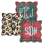 Green Tartan Monogram Cocktail Napkin