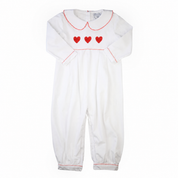 White Romper with Red Hearts