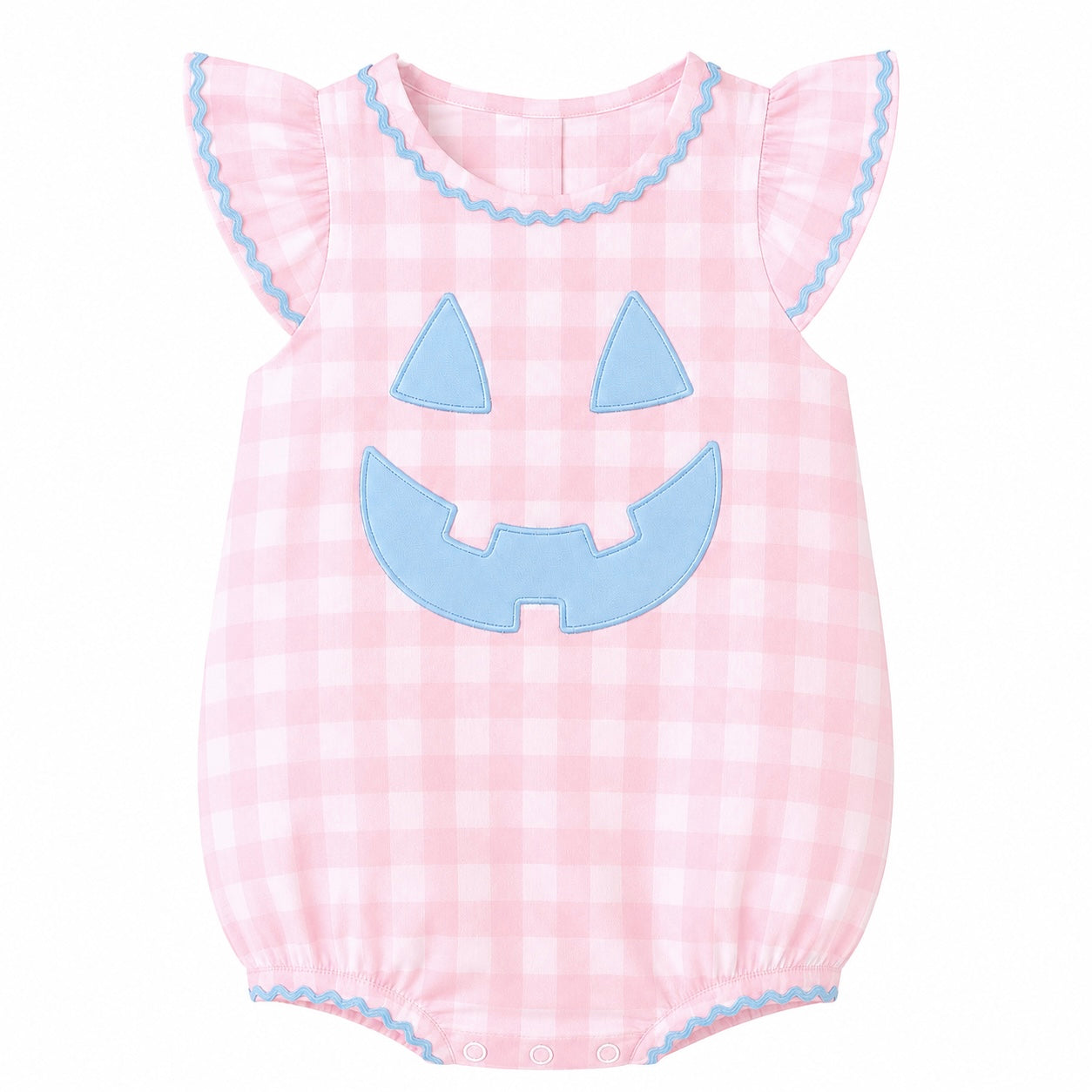 Girls Pink Gingham Jack O' Lantern Bubble