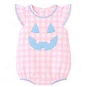 Girls Pink Gingham Jack O' Lantern Bubble