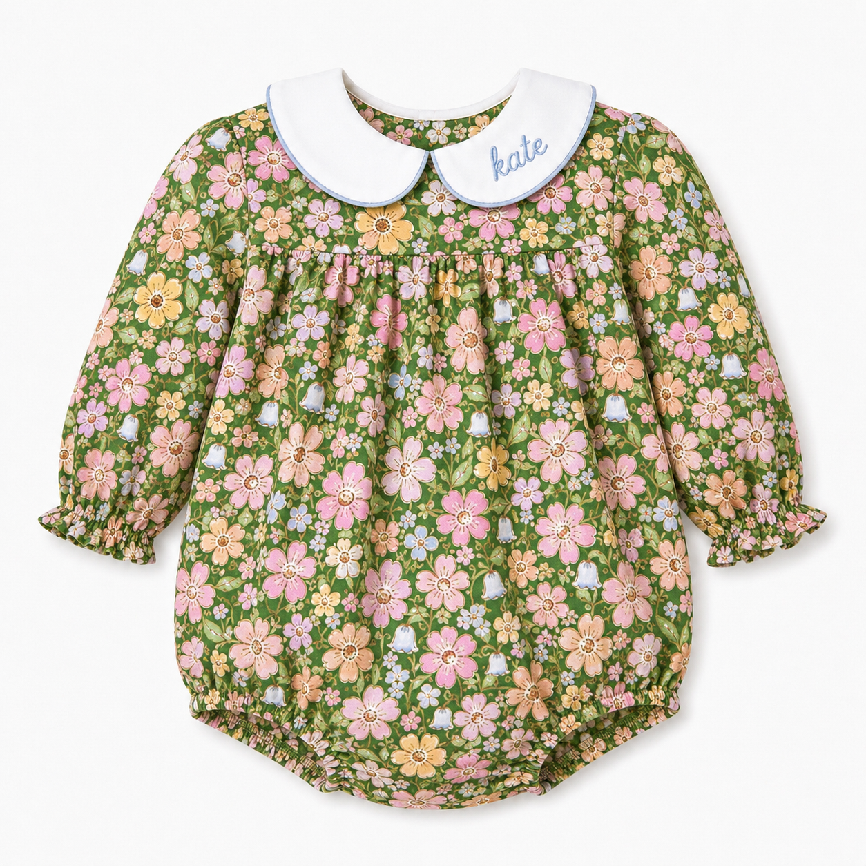 Girls Green Floral Bubble