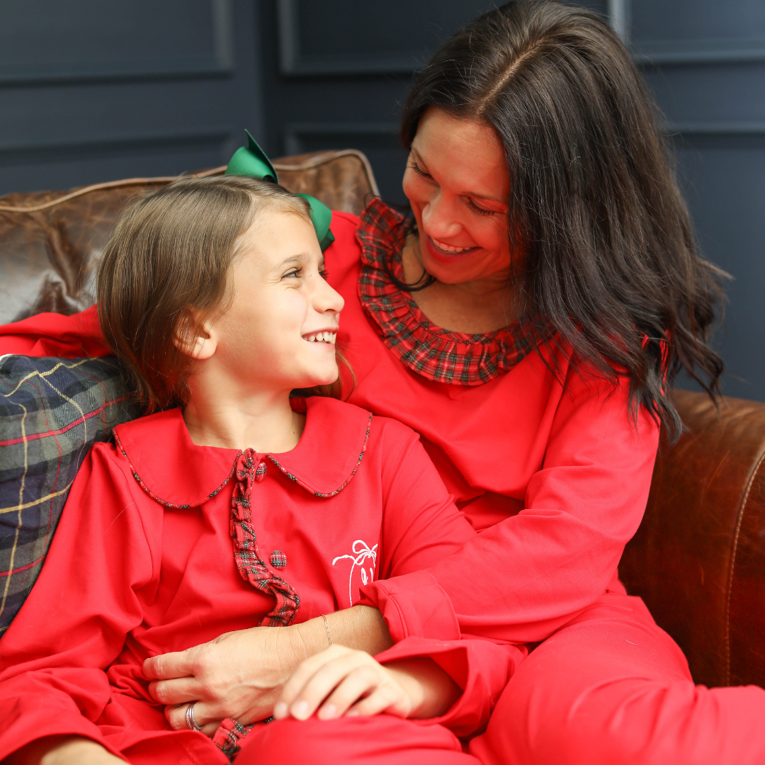 Women's Red Tartan Trim Loungewear
