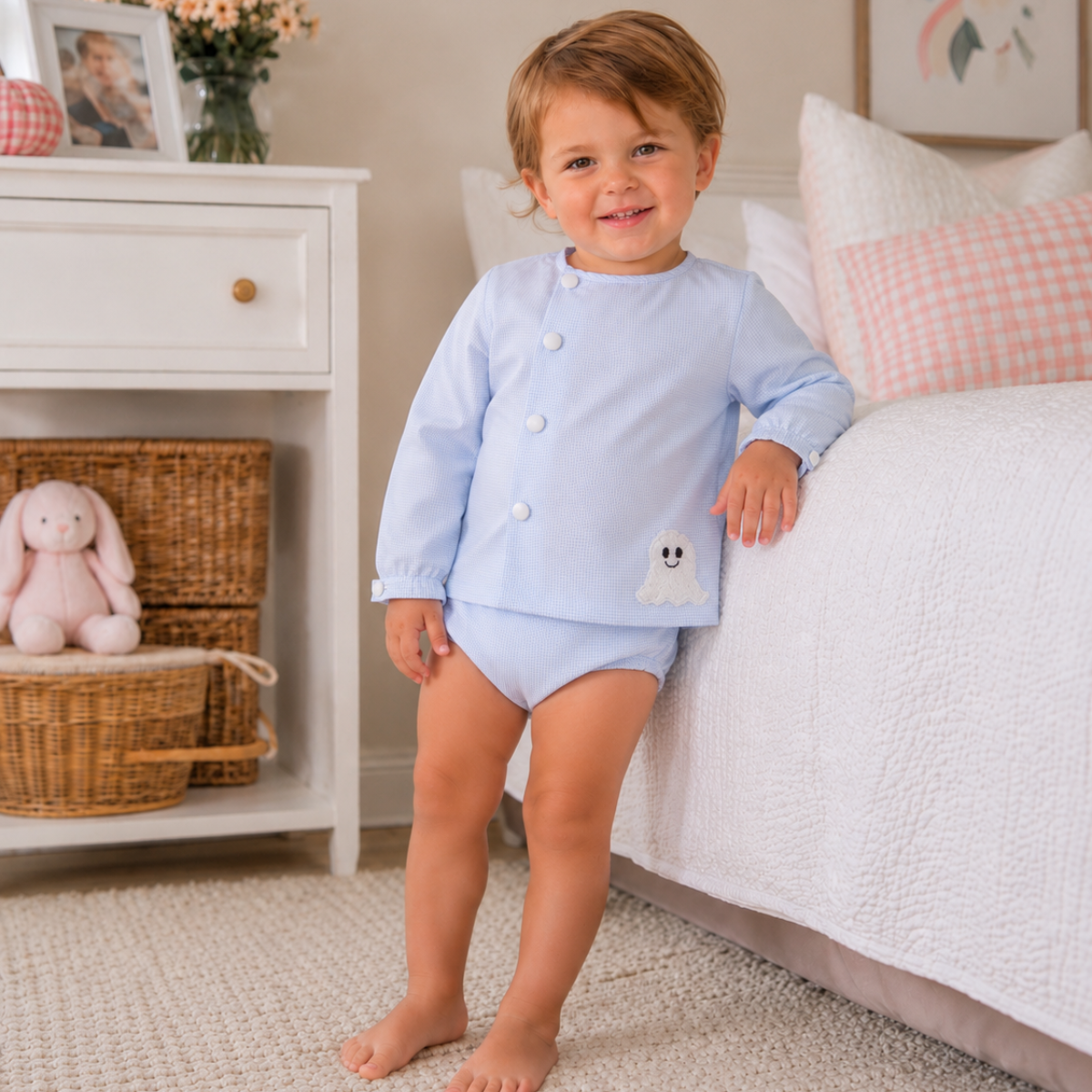 Blue Halloween Ghost Bloomer Set