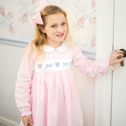 Smocked Pink Heart Dress