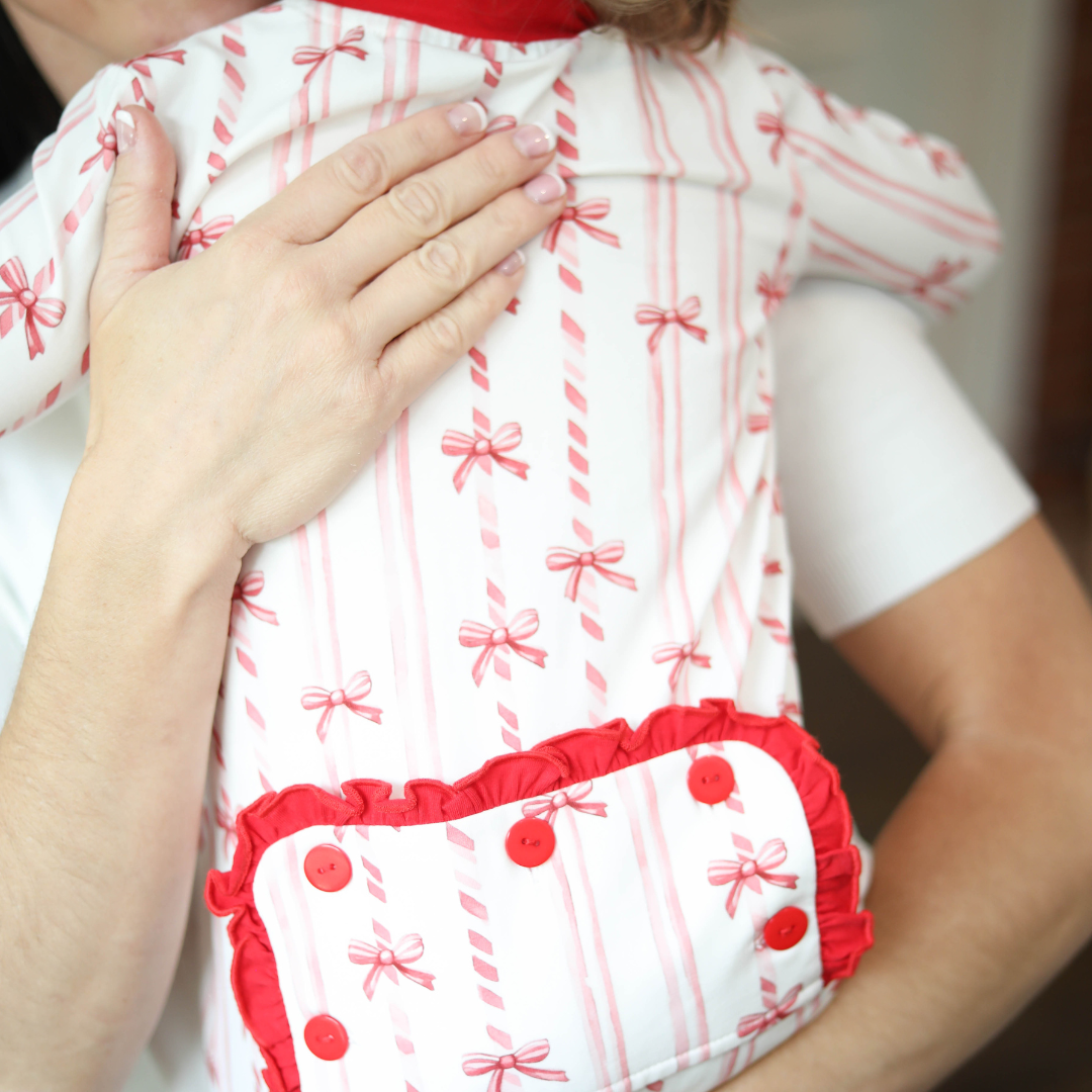 Christmas Bow Zippy Romper