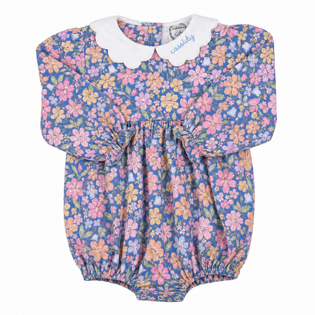 Girls Navy Floral Bubble