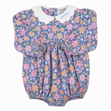 Girls Navy Floral Bubble
