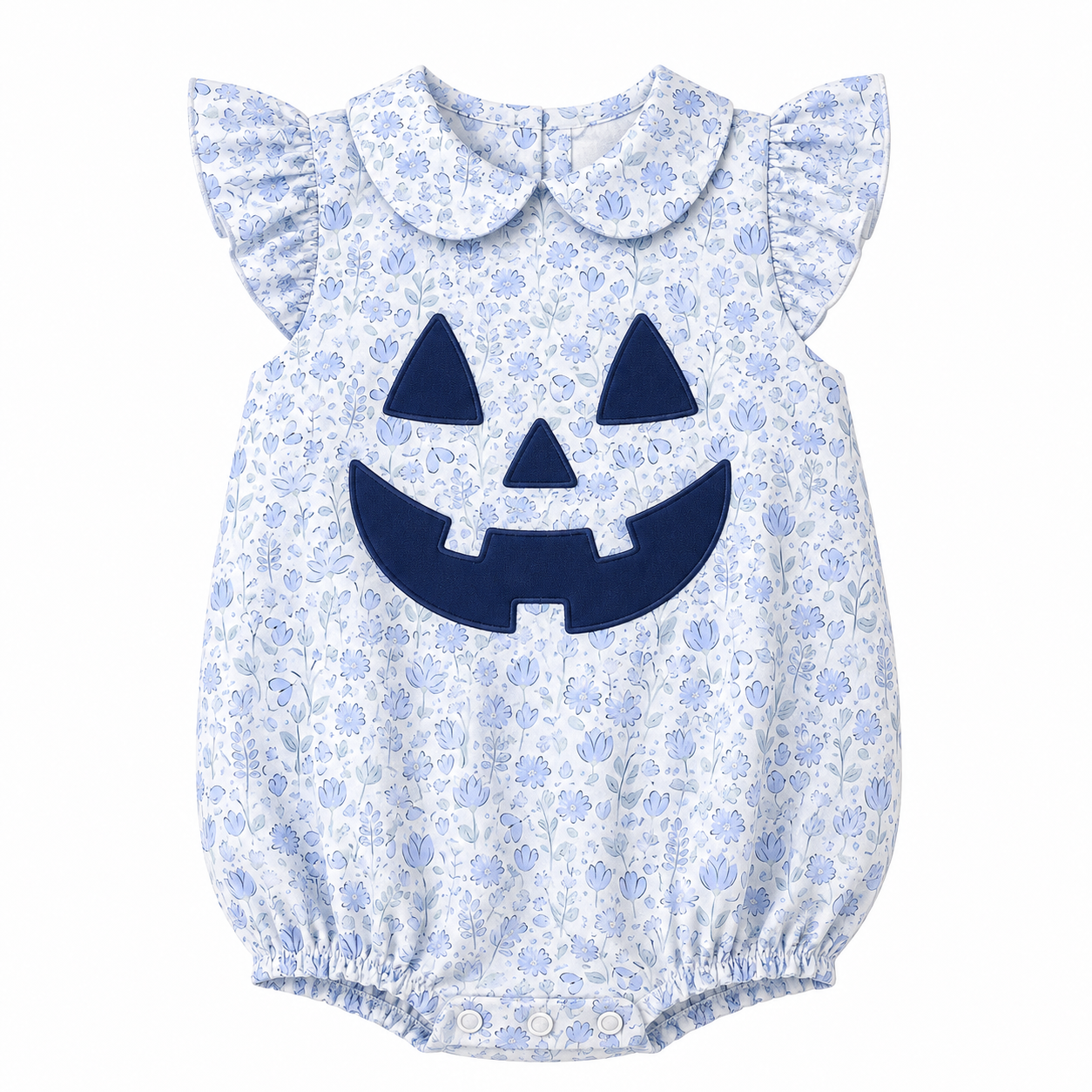 Girls Blue Floral Jack O' Lantern Bubble