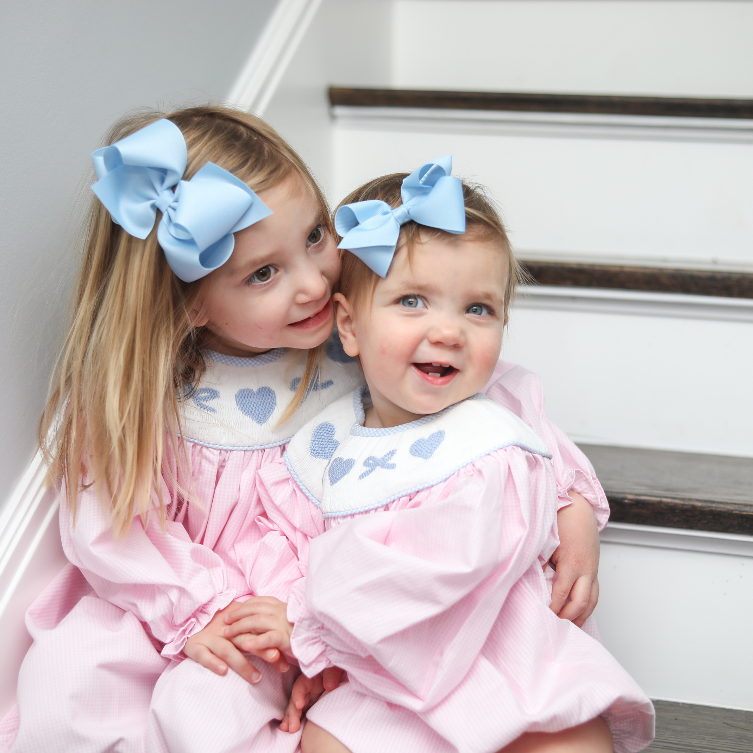 Smocked Pink Heart and Bow Bubble